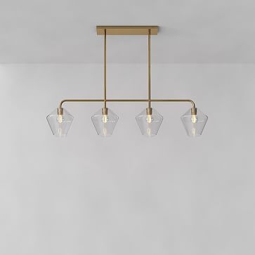Sculptural 4-Light Pendant, Geo Mini, Clear, Antique Bronze, 6.5" - Image 2