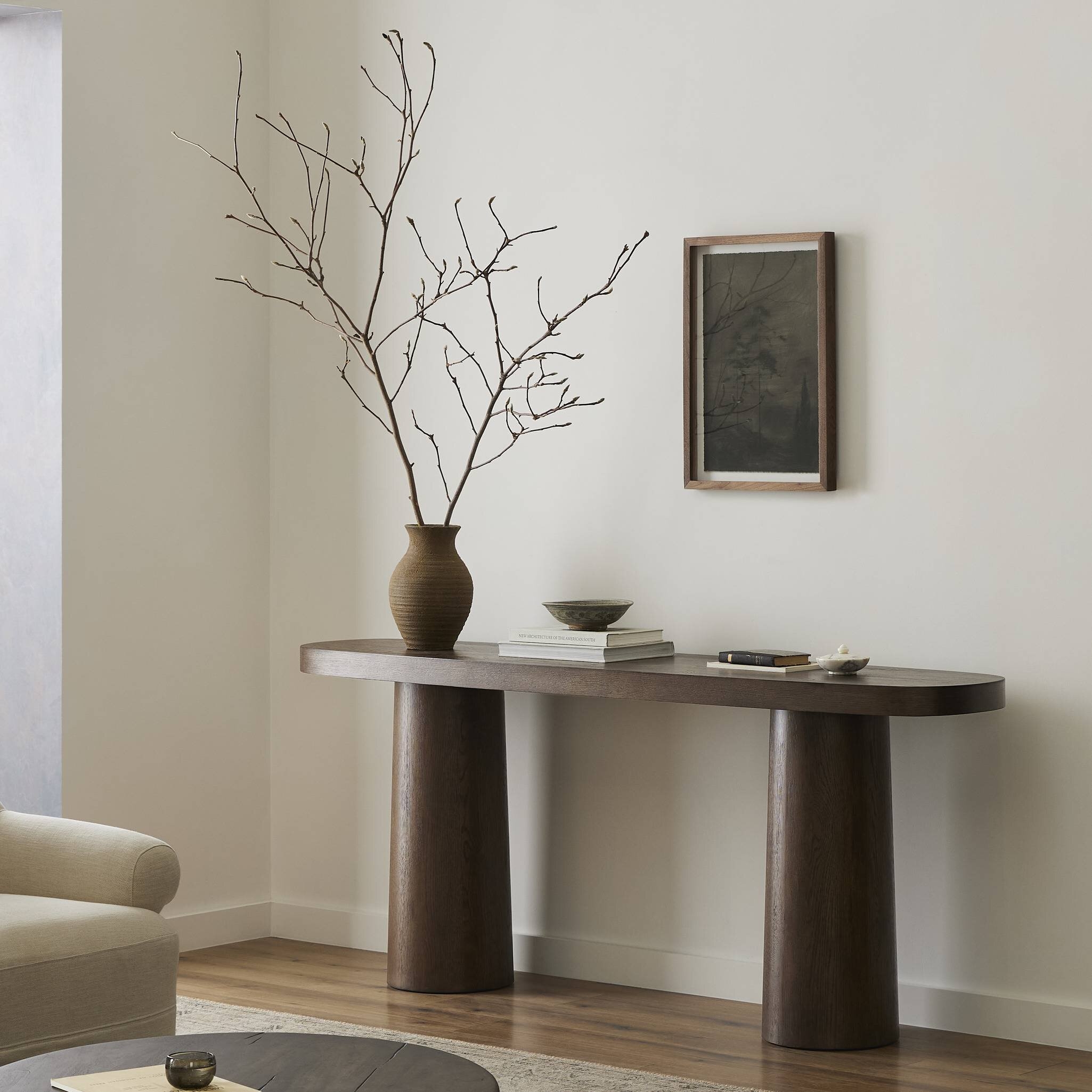 Valen Console Table - Rustic Brown Oak Veneer - Image 3
