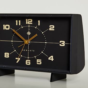 Newgate Wideboy Alarm Clock, Black Brass, Small - Image 2