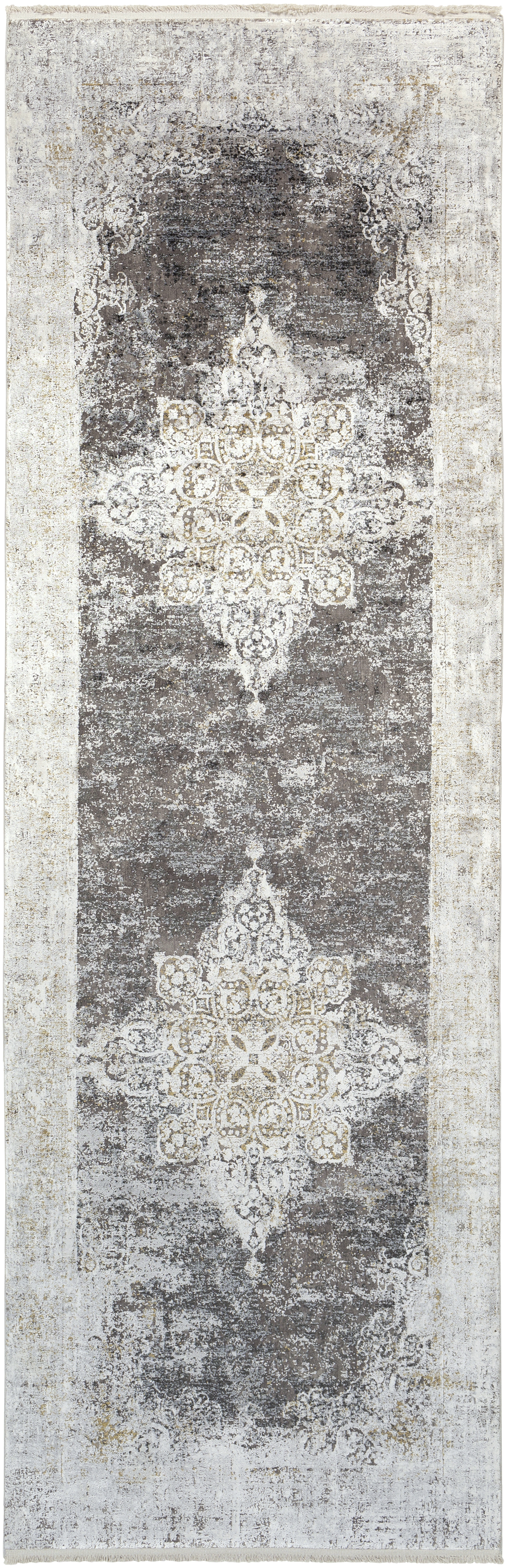 Solar Gray Indoor 3'3" x 9'10" Machine Woven Rug - Image 0