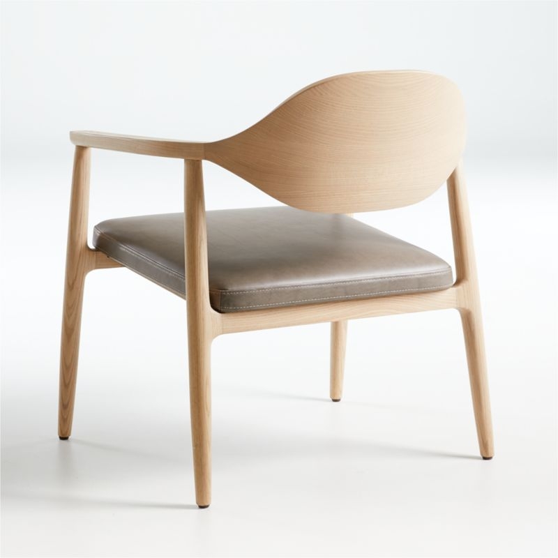 Arris Leather Exposed Wood Chair - Image 2