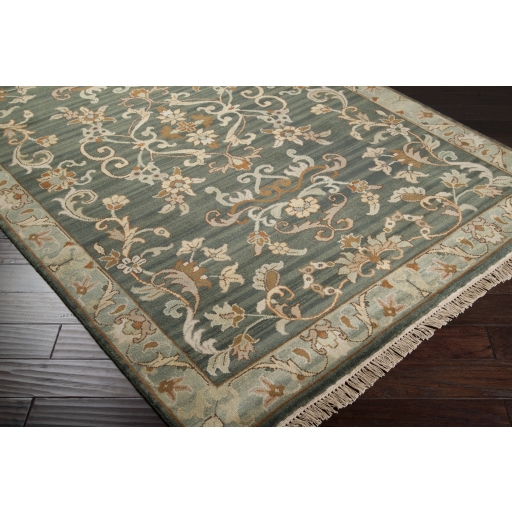 Babylon Green Indoor 2' x 3' Handmade Rug - Image 0