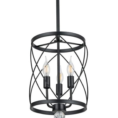 Black Traditional Pendant Chandelier With Cylinder Metal Shade And Adjustable Height - Image 0