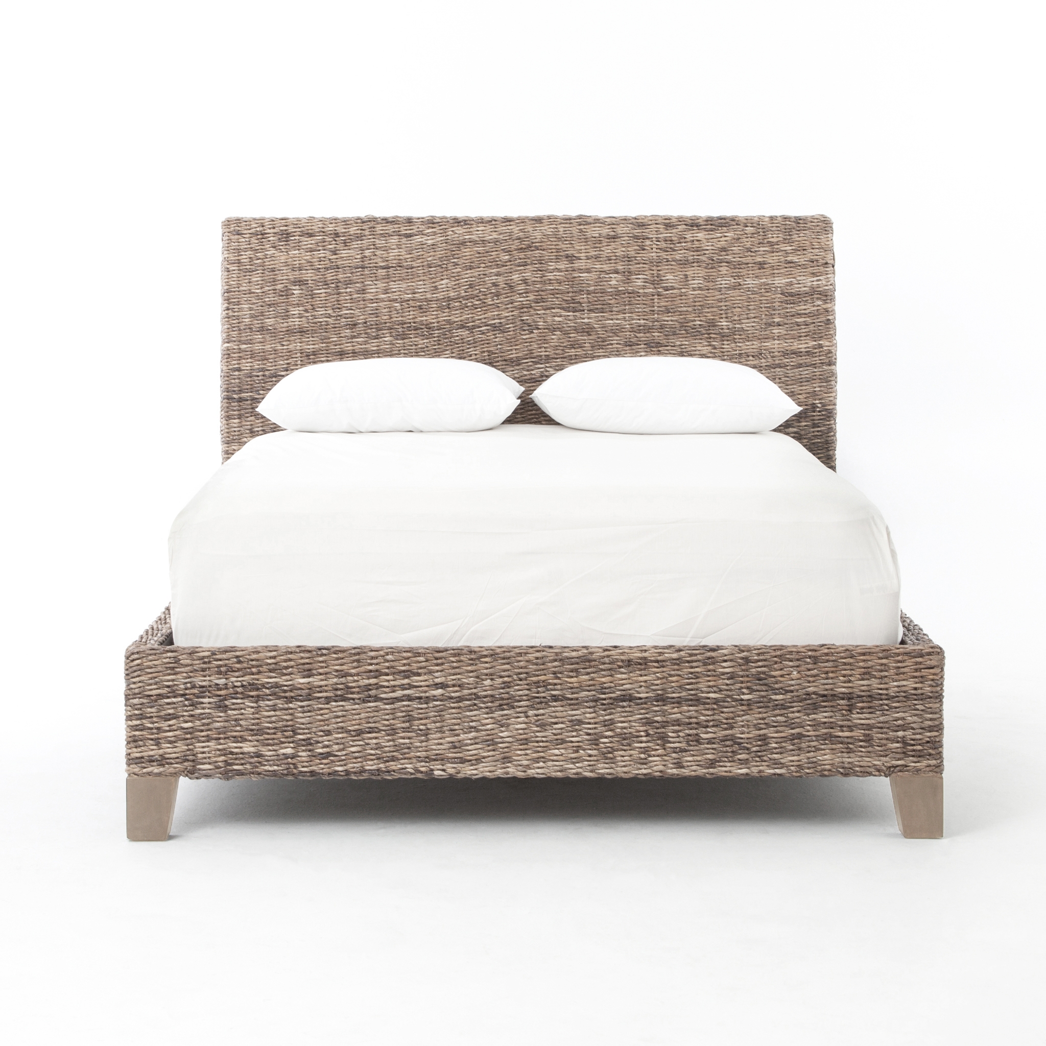 Lanai Banana Leaf Queen Bed-Grey Wash - Image 1