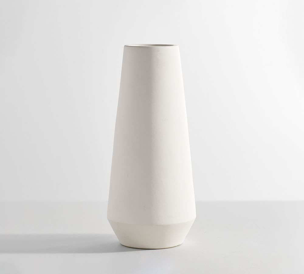 Tall White Vases, Small, White - Image 0