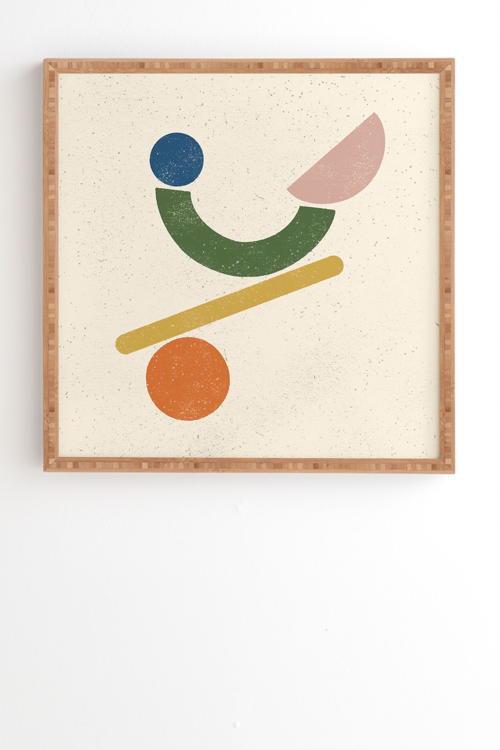 Balance Shapes by Pauline Stanley - Framed Wall Art Bamboo 20" x 20" - Image 1