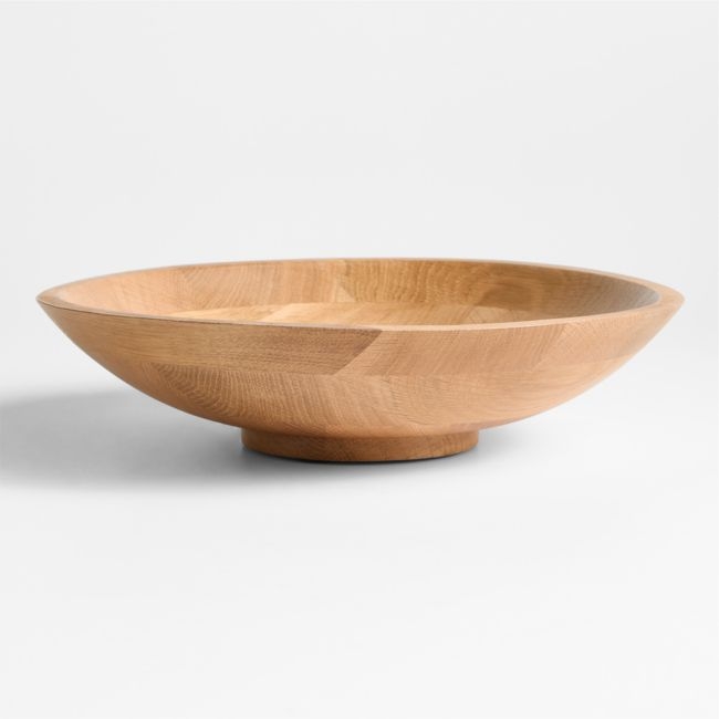 Madeira 12" Oak Wood Salad Serving Bowl - Image 0