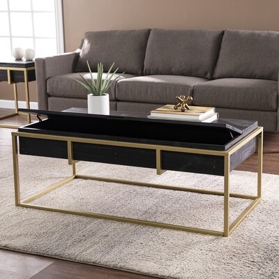 Macy Solid Wood Frame Coffee Table with Storage - Image 0