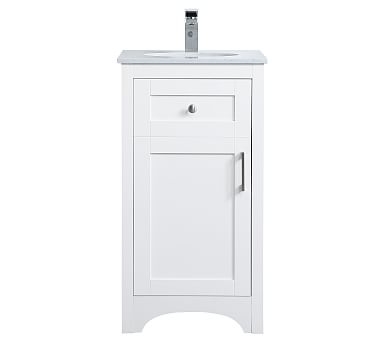 White Cedra Single Sink Vanity, 18" - Image 0