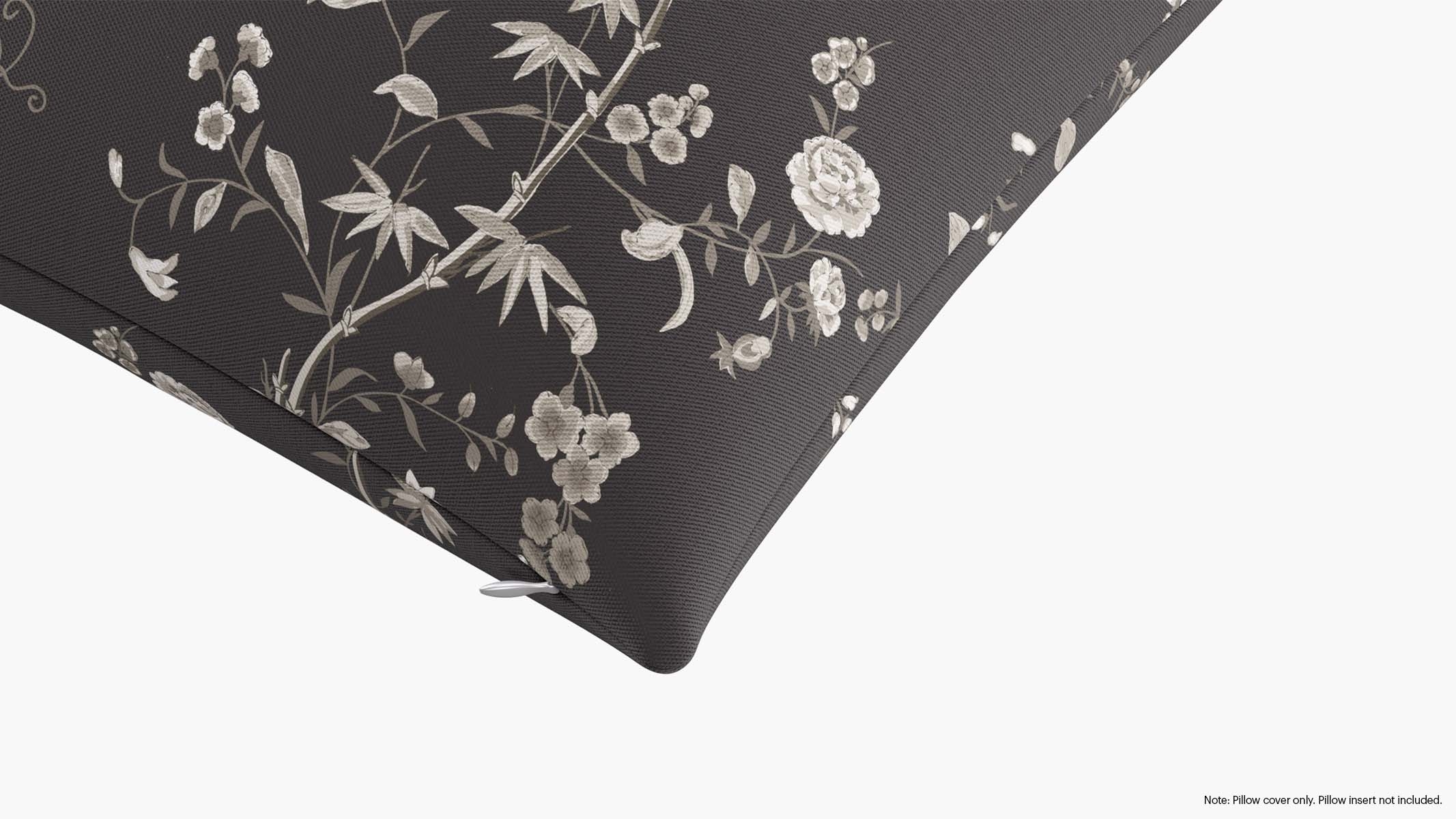 Throw Pillow Cover 22", Black Bamboo Garden, 22" x 22" - Image 1