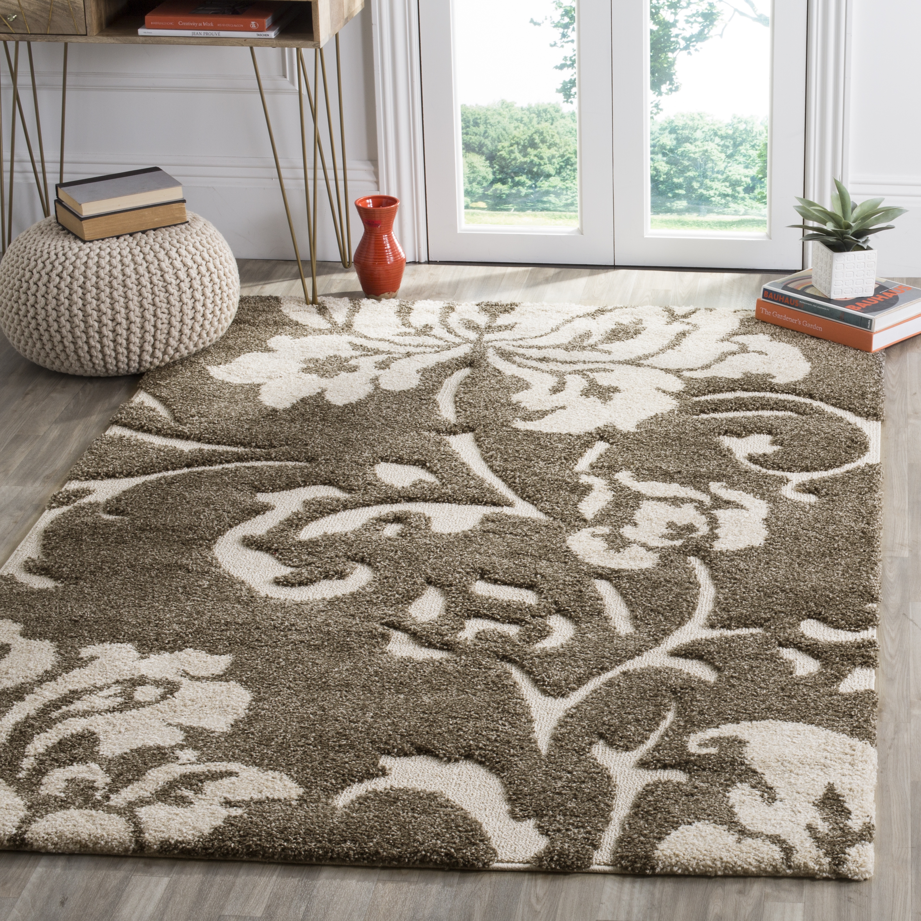 Arlo Home Woven Area Rug, SG458-7913, Smoke/Beige,  5' 3" X 7' 6" - Image 1