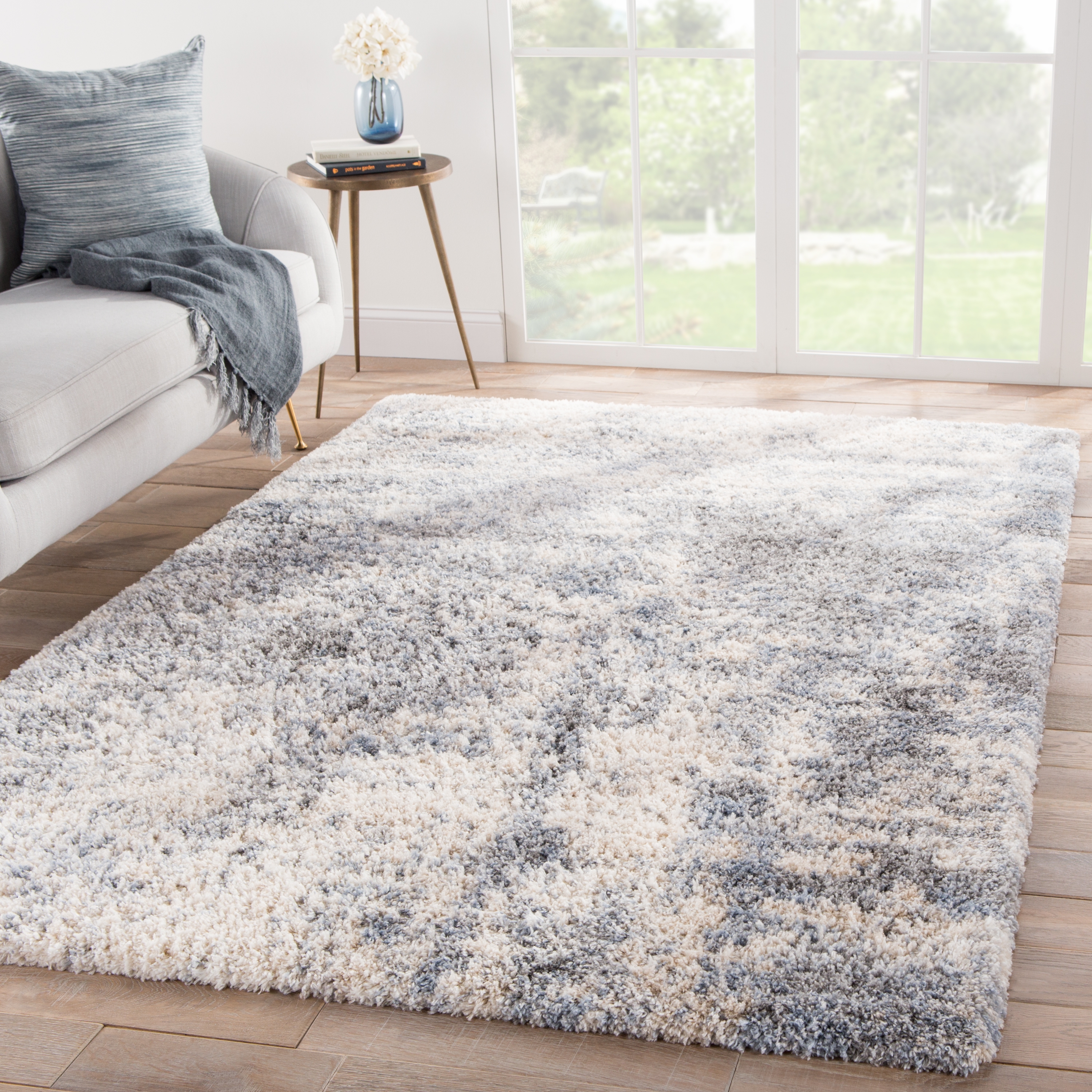 Cantata Abstract Gray/ Blue Area Rug (7'6"X9'6") - Image 4