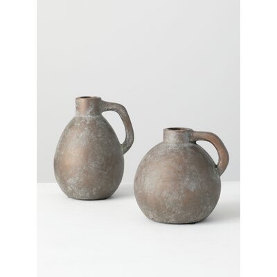 2 Piece Butterworth Brown Terracotta Decorative Bottle Set - Image 0