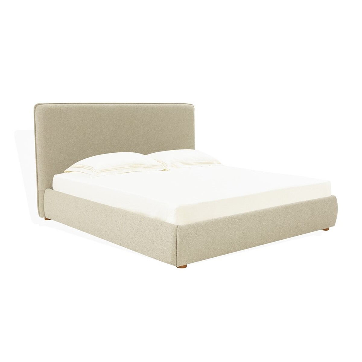 Callahan Boucle Bed - Oatmeal / Walnut - Image 4