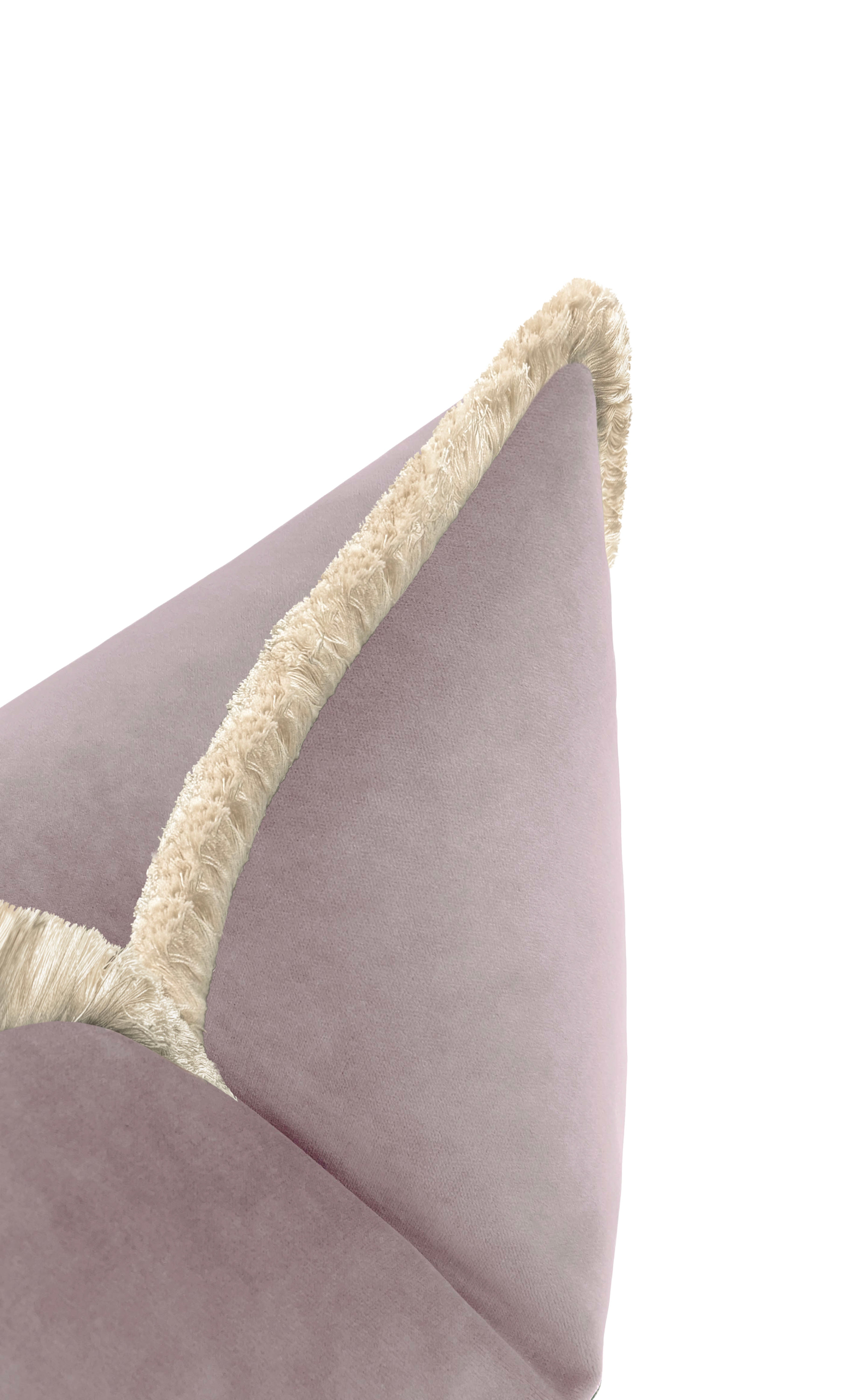 SOCIETY VELVET // SMOKEY LILAC + FRINGE - Sample 4" X 4" / Bone Fringe - Image 4