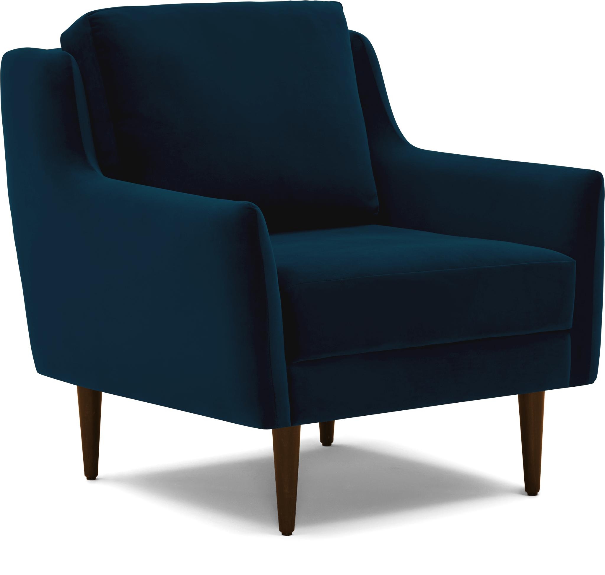 Blue Bell Mid Century Modern Chair - Key Largo Zenith Teal - Mocha - Image 1