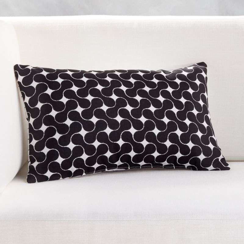 20"x12" Forme Black and White Outdoor Pillow - Image 1