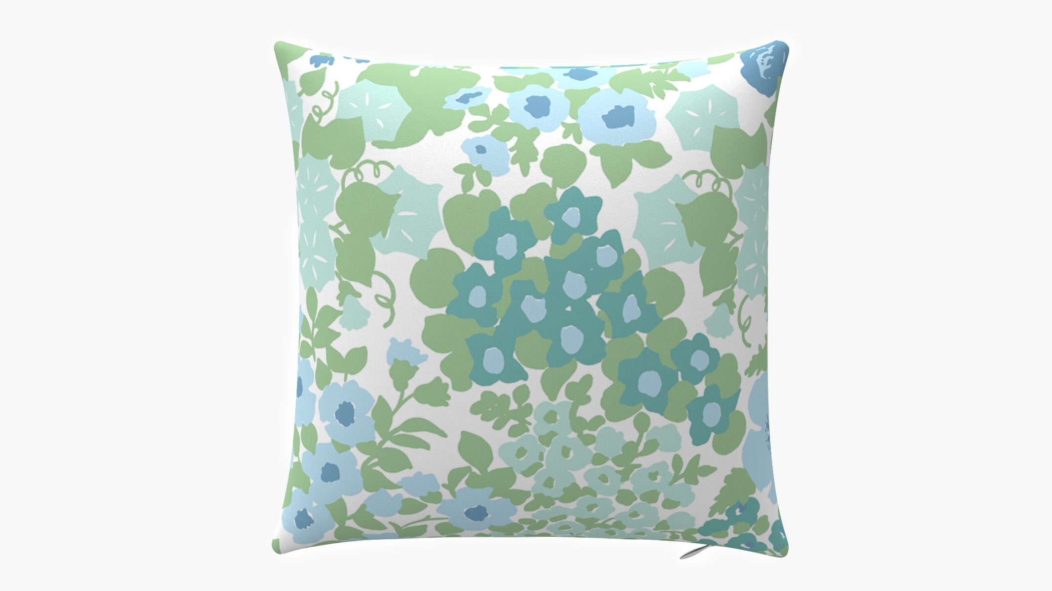 Outdoor 18" Throw Pillow, Mist Million Flowers, 18" x 18" - Image 0