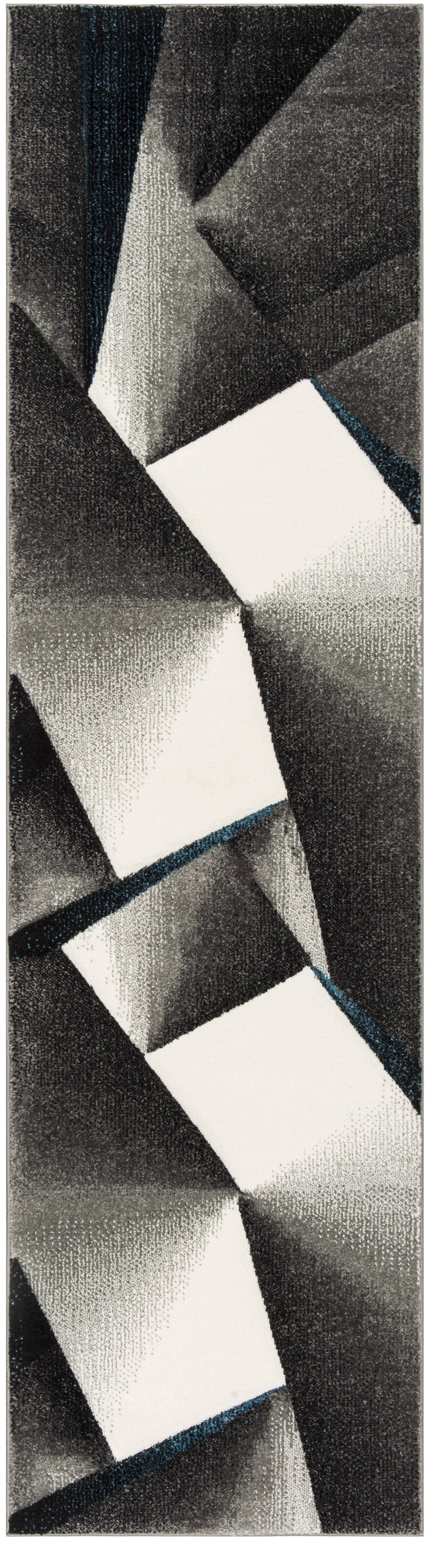 Arlo Home Woven Area Rug, HLW714D, Grey/Teal,  2' 3" X 8' - Image 0