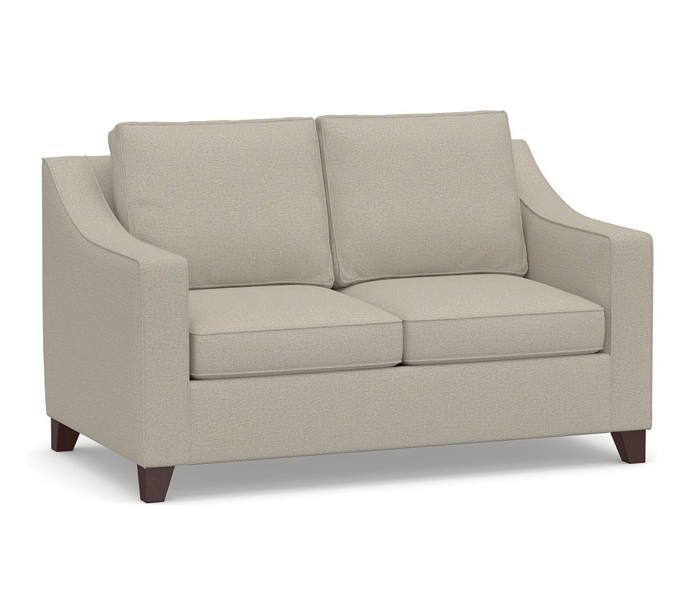 Cameron Slope Arm Upholstered Loveseat 62", Polyester Wrapped Cushions, Performance Boucle Fog - Image 0