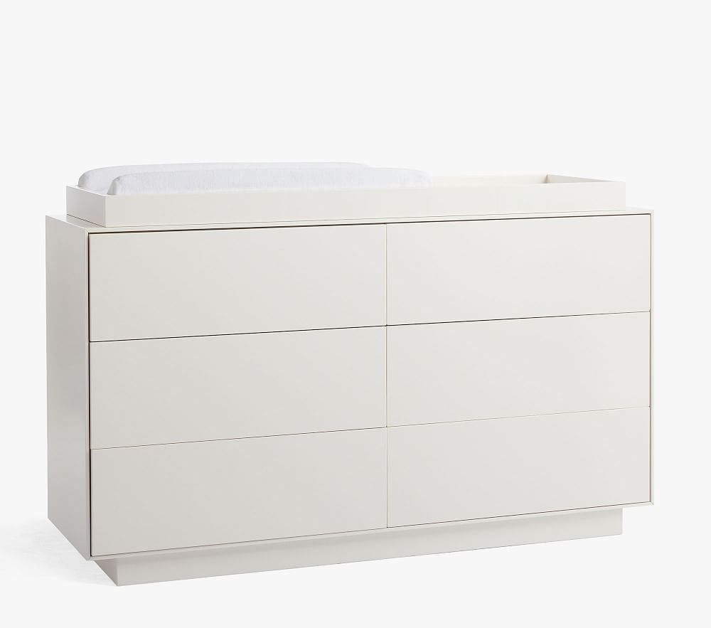 west elm x pbk Emilia Extra Wide Dresser &amp; Topper Set, White, In-Home Delivery - Image 0