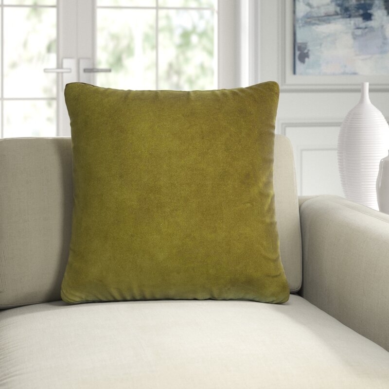 Eastern Accents Plush Cotton Throw Pillow Color: Citron - Image 0