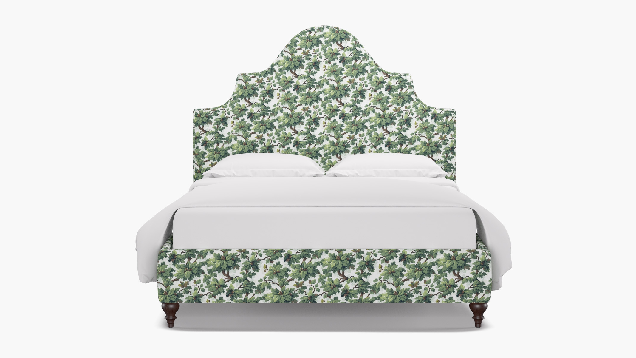 Statement Bed, Vert Woodland, Espresso Traditional Turned Leg, Twin - Image 0