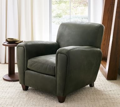 Manhattan Square Arm Leather Armchair, Polyester Wrapped Cushions, Signature Berry Red - Image 2