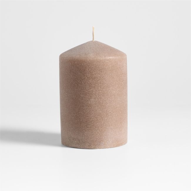Sand Medium Light Brown 4"x6" Pillar Candle - Image 0