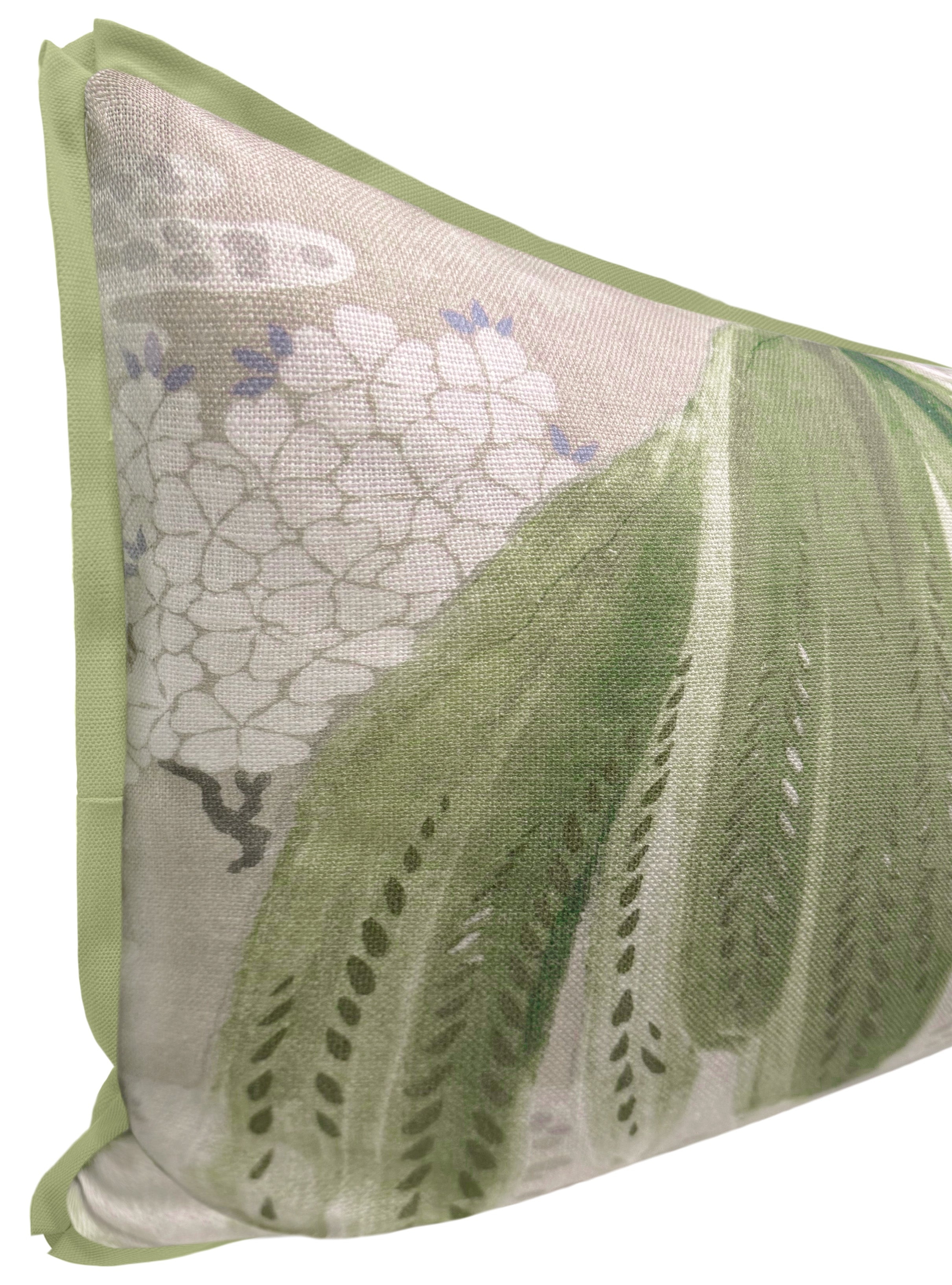 THE XL LUMBAR :: WILLOW TREE // BEIGE | THIBAUT - XL LUMBAR 14" X 48" / BUTTERFLY FLANGE / Celadon - Image 2