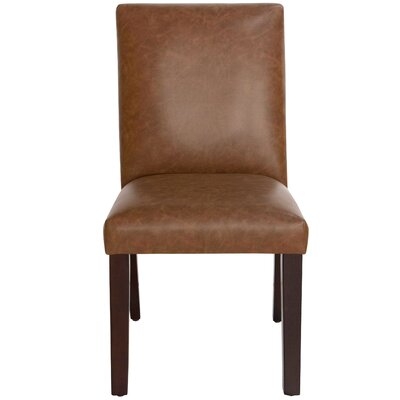 Lexie Leather Upholstered Wood Side Chair in Brown - Image 0