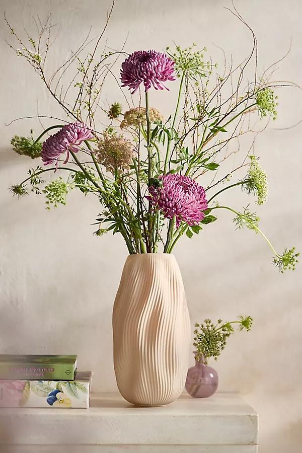 Matte Ribbed Wave Vase - Image 0