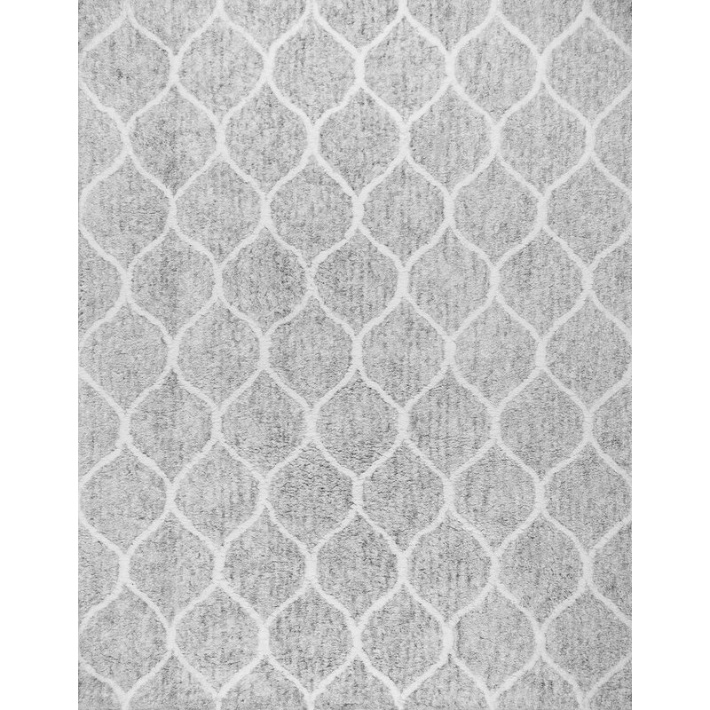 Paris Geometric Hand-Knotted Gray Area Rug Rug Size: Rectangle 8' x 10' - Image 0