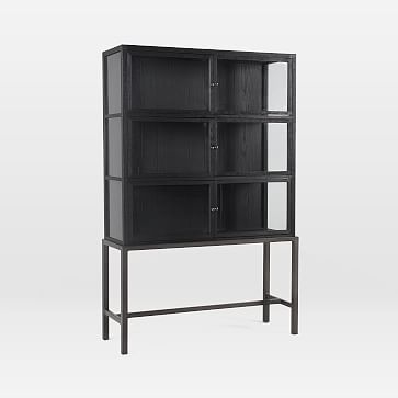 Curio 45.75" Tall Cabinet, Drifted Black - Image 1