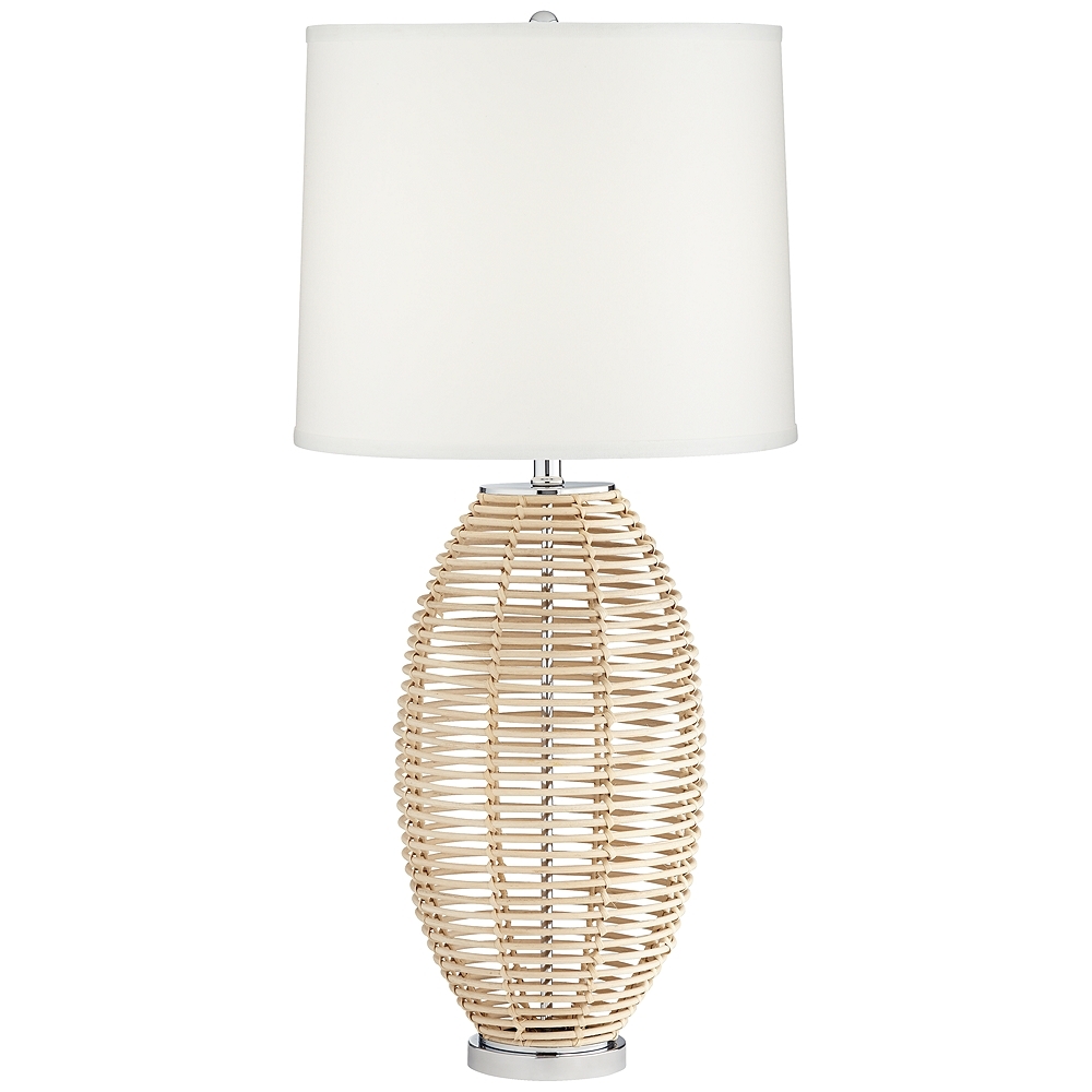 Knoll Natural Rattan Basket Table Lamp - Style # 77P00 - Image 0