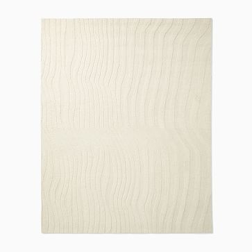 Textured Waves Rug, 5x8, Alabaster - Image 0