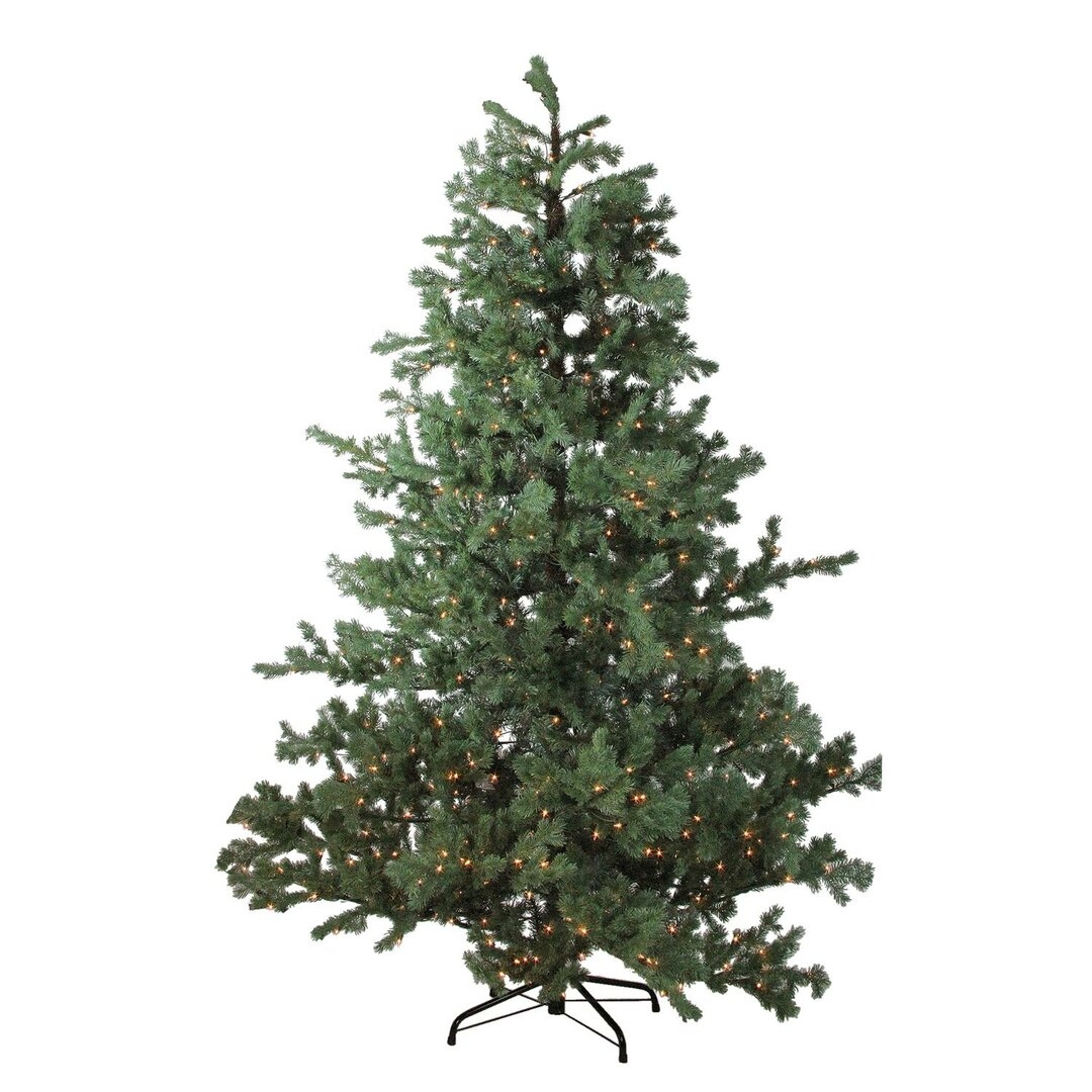 Northlight Seasonal 7.5' Pre-Lit Full Green Mountain Pine Artificial Christmas Tree - Clear Lights - Image 0