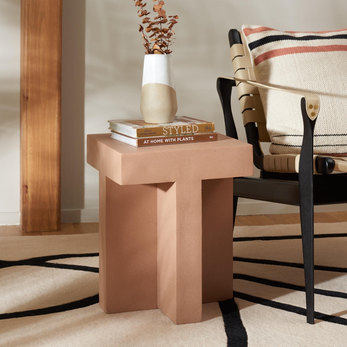 Aldrich Square Accent Table - Terracotta - Safavieh - Image 1