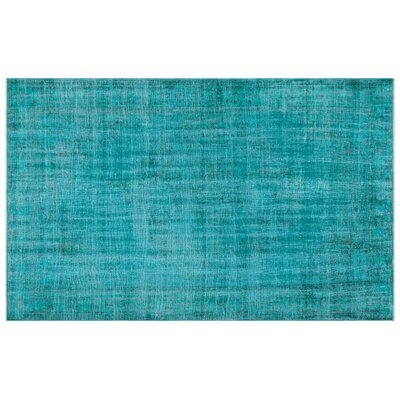 One-of-a-Kind Hand-Knotted 1960s Turkish Teal 5'7" x 8'8" Area Rug - Image 0