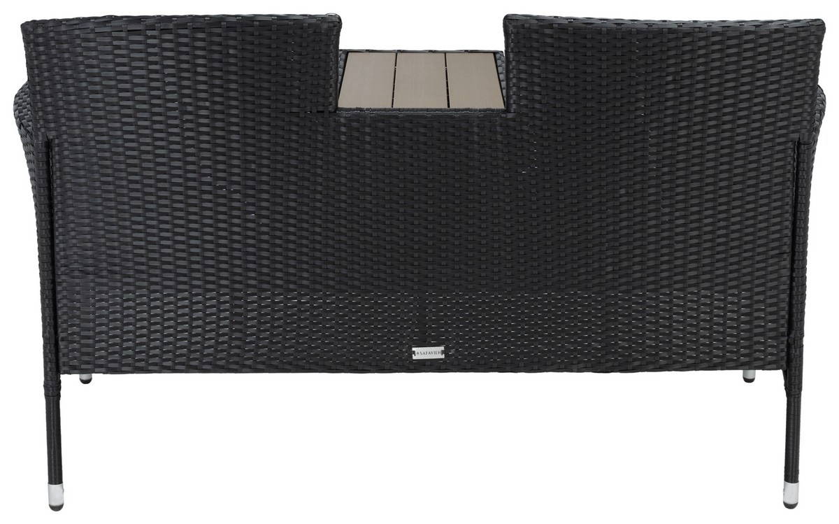 Viora Loveseat - Black / White - Safavieh - Image 8