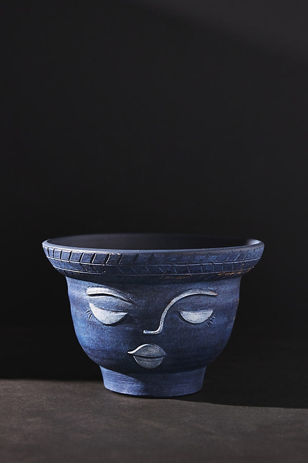 Visage Garden Pot By Anthropologie in Blue Size M - Image 0