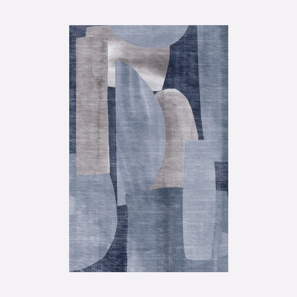 Overlapping Shapes Rug, 5x8, Midnight - Image 0