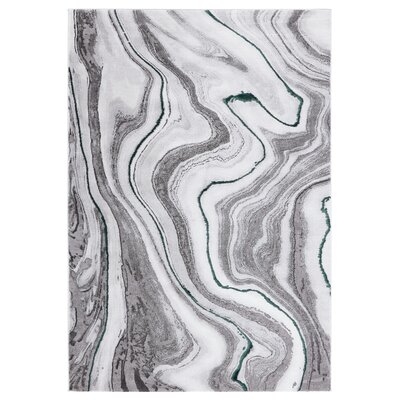 Fluery Abstract Gray Area Rug - Image 0