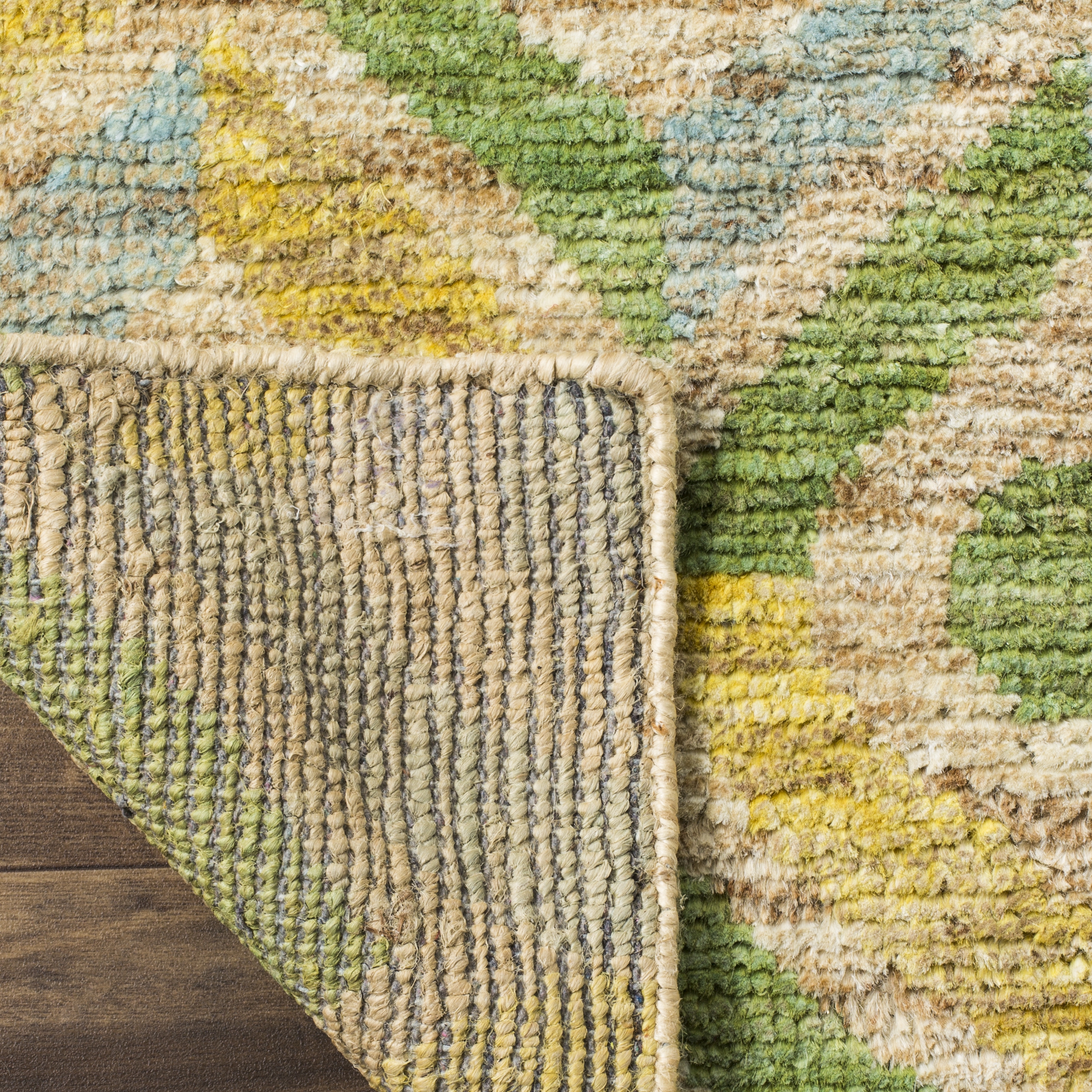 Arlo Home Hand Knotted Area Rug, BOH633A, Bleach/Blue,  8' X 10' - Image 3