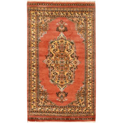 One-of-a-Kind Hanswolf Hand-Knotted New Age 2'6" x 4'6" Wool Area Rug in Orange/Brown - Image 0