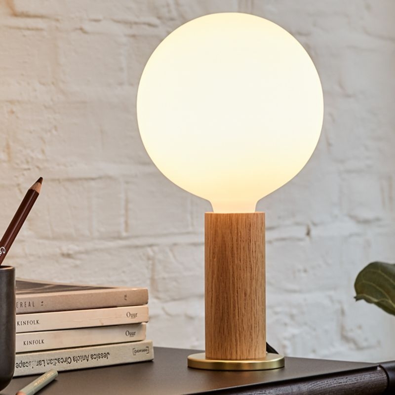 Tala Oak Table Lamp with Sphere IV Bulb - Image 1