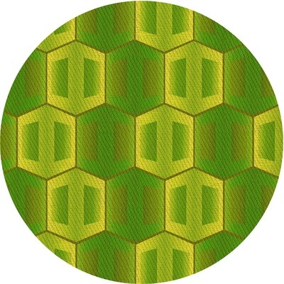 Abstract Wool Green Area Rug - Image 0