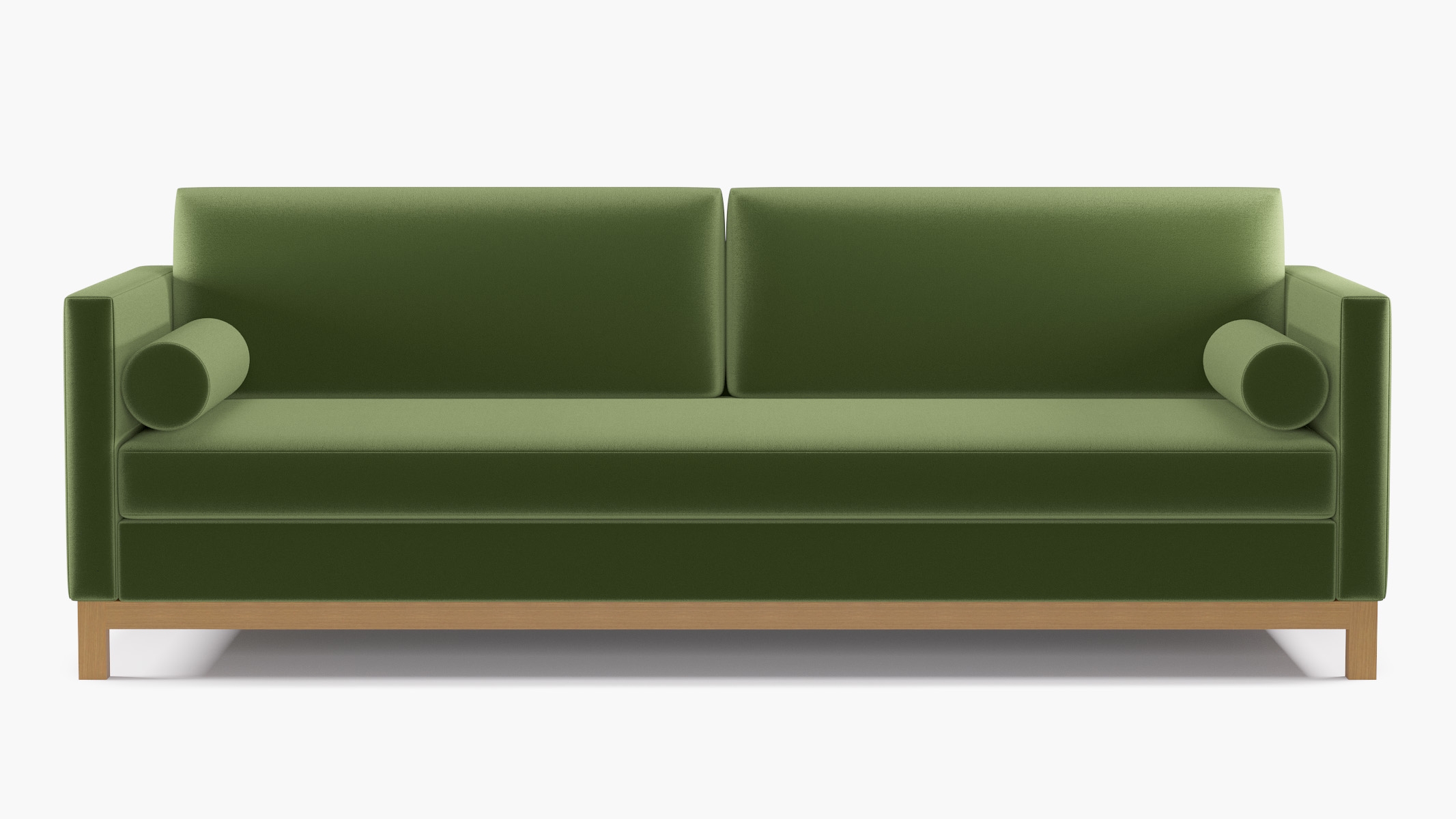 Tailored Tuxedo Sofa, Essex Performance Velvet, Natural Wood Rail - Image 0