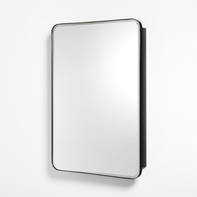 Edge Large Black Rounded Rectangle Medicine Cabinet 25.5"x36" - Image 2