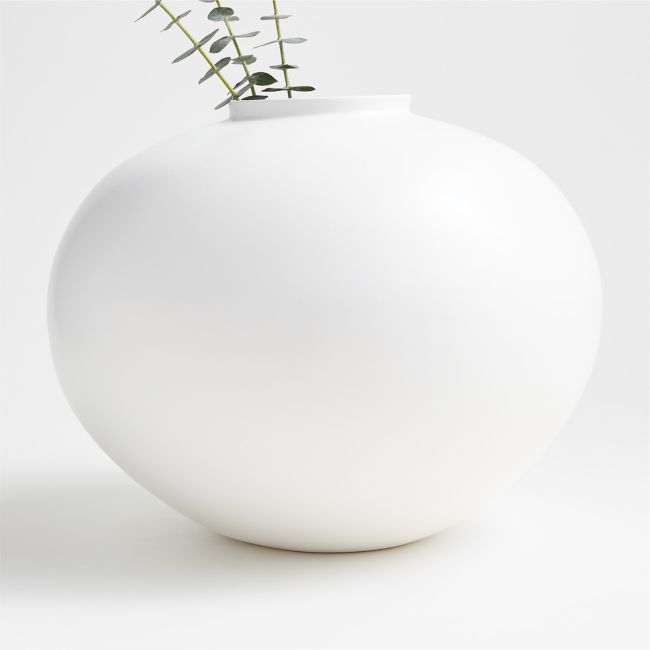 Jimena White Round Vase - Image 0